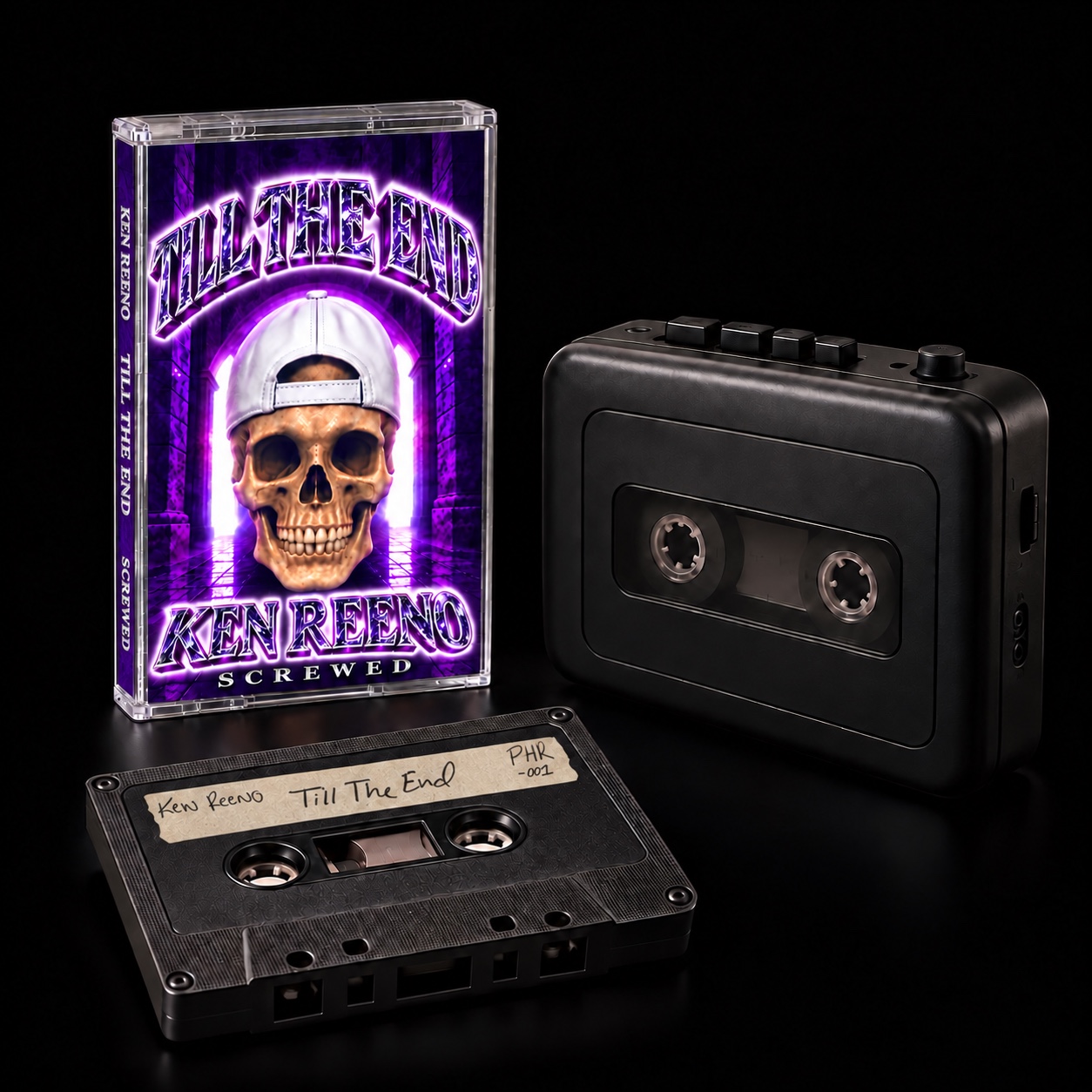 Till The End cassette bundle with cassette case, tape, and player